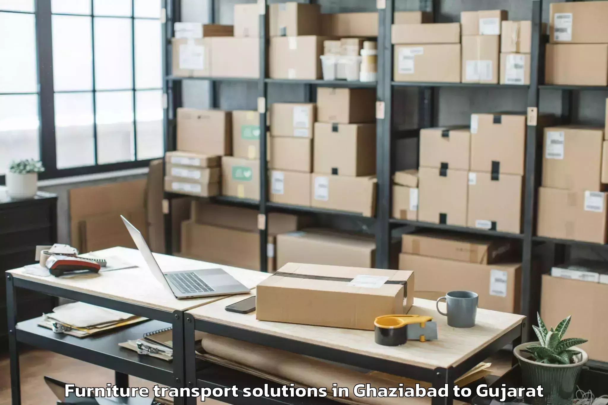 Book Ghaziabad to Olpad Furniture Transport Solutions